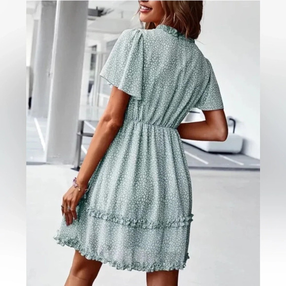 NWT Kirundo Green Chiffon Dress Womens Size XL‎ (178) - Picture 2 of 7